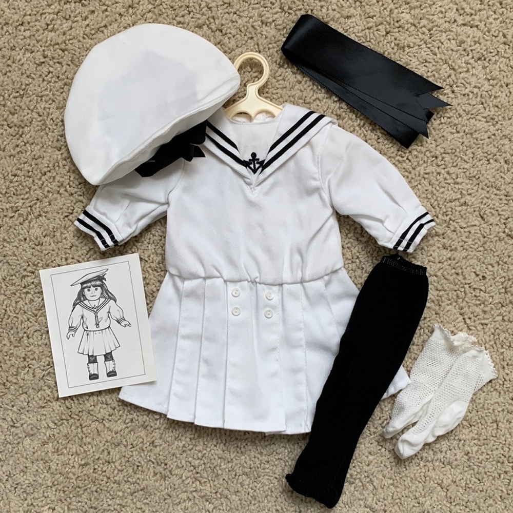American Girl Authentic Samantha White and Black Middy Outfit